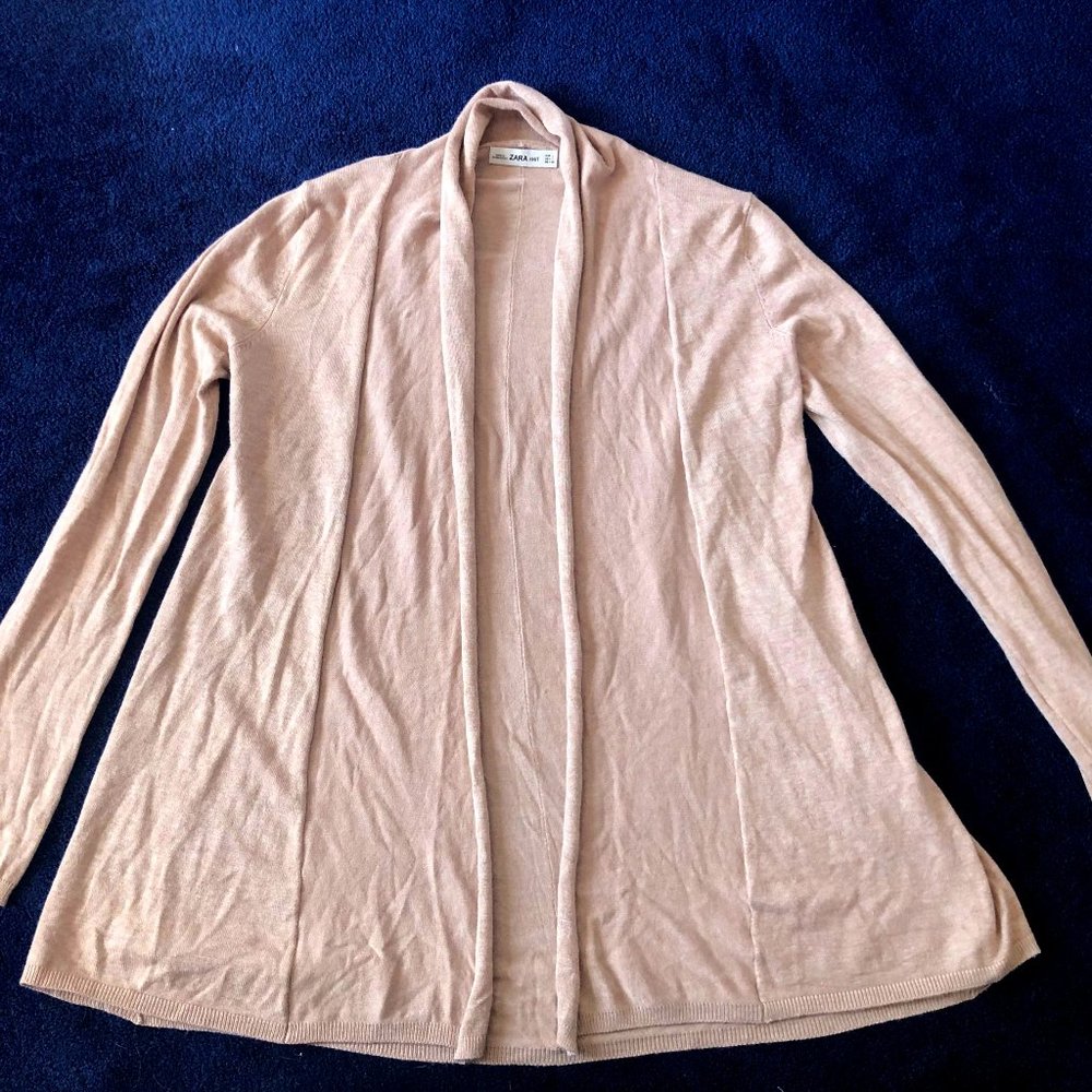 Women's Tan Zara Knit Long Cardigan Sweater